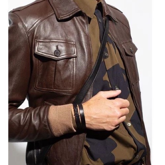 NEW YSL Opyum Leather Unisex double wrap luxury bracelet M - Picture 7 of 9